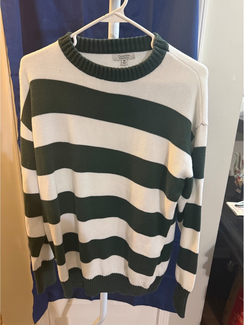 Orange Kiss Essentials Striped Crew Neck Sweater Medium